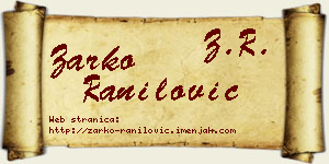 Žarko Ranilović vizit kartica